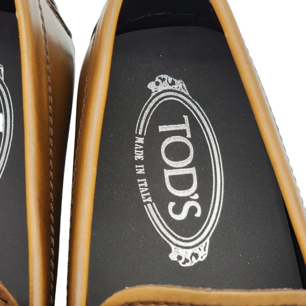 Tod's T Timeless City Gommino Leather Driving Shoes in Brown 7.5 $750